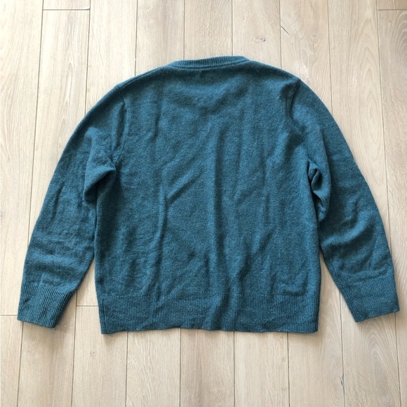 J. Crew 100% Lambswool Classic Crew Neck Sweater in Blue Green Men’s Size L - Picture 4 of 10